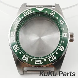 Green Ring GMT Ceramic Bezel Watch Case with 40mm Diameter and 28.5mm Dial Capability (NO.9 Green)