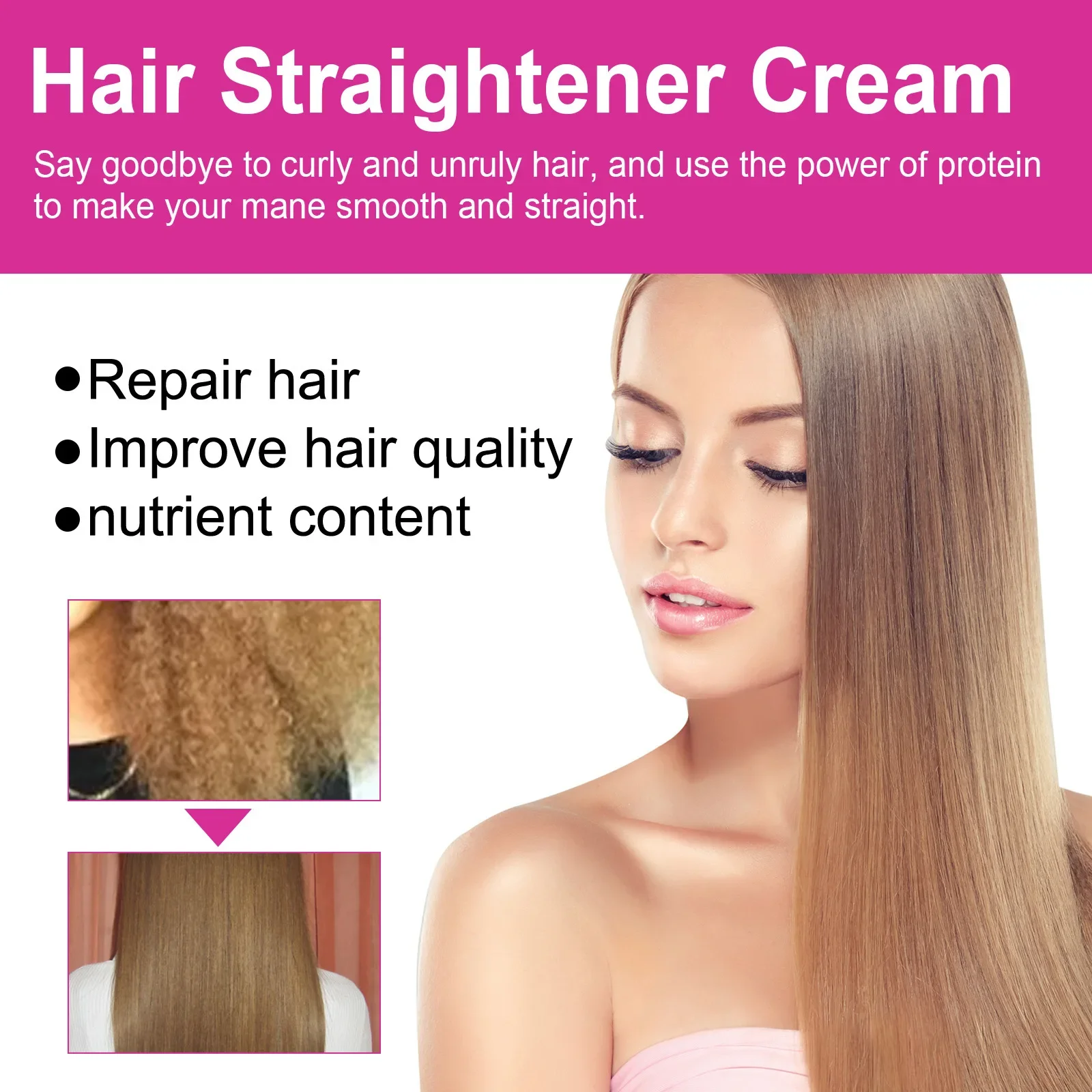 100ml Eelhoe Hair Relaxer Protein Correction Repair Soft Manic Curly Hair Does Not Hurt Perm Solution Hairs Relaxer