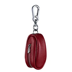 Premium Genuine Leather Key Holder & Mini Wallet (Red)