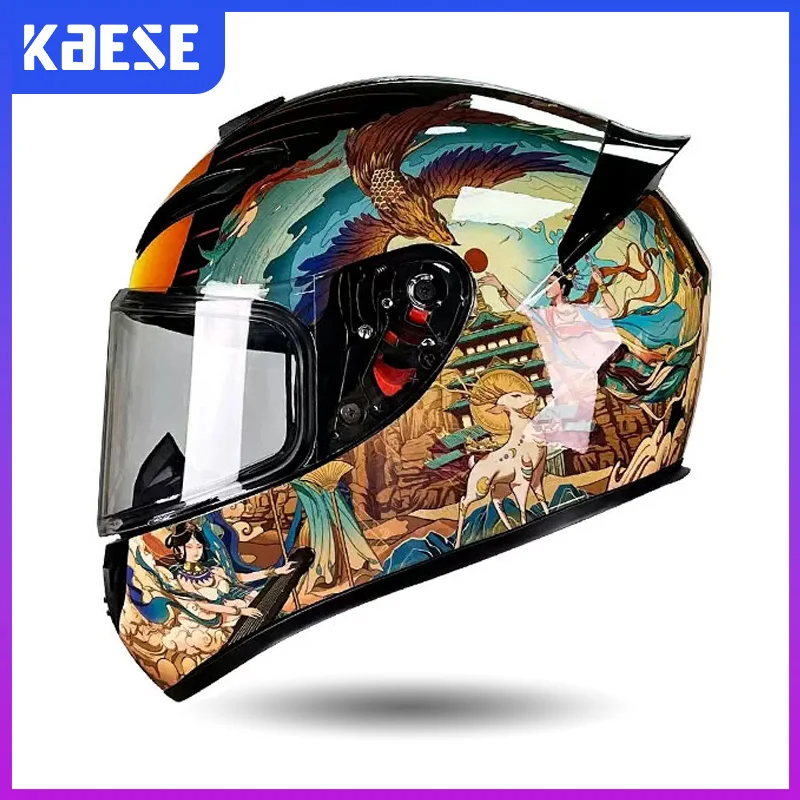 

Unisex Adult Helmets for Motorcycle Full Face Helmet with HD Visors Four Seasons Capacete De Moto Capacetes DOT Approved