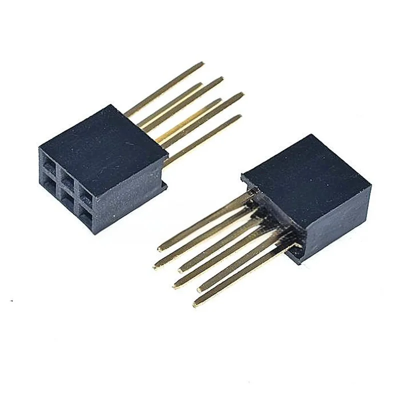 20개 2.54mm 피치 롱 핀 소켓, 확장 핀 길이 11mm, 단일/이중 행 여성 헤더, 1/2×2/3/4/5/6/8/10/15/18P