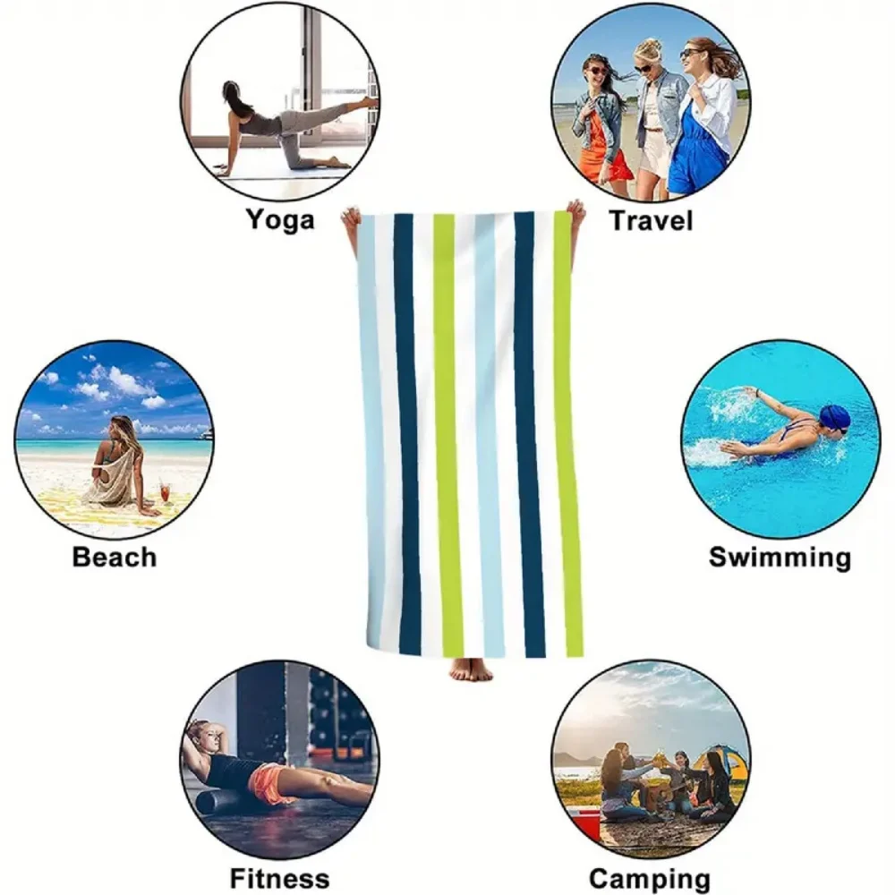 serviette de plage, microfibre, absorbante, yoga, piscine, plage, sauna, douche