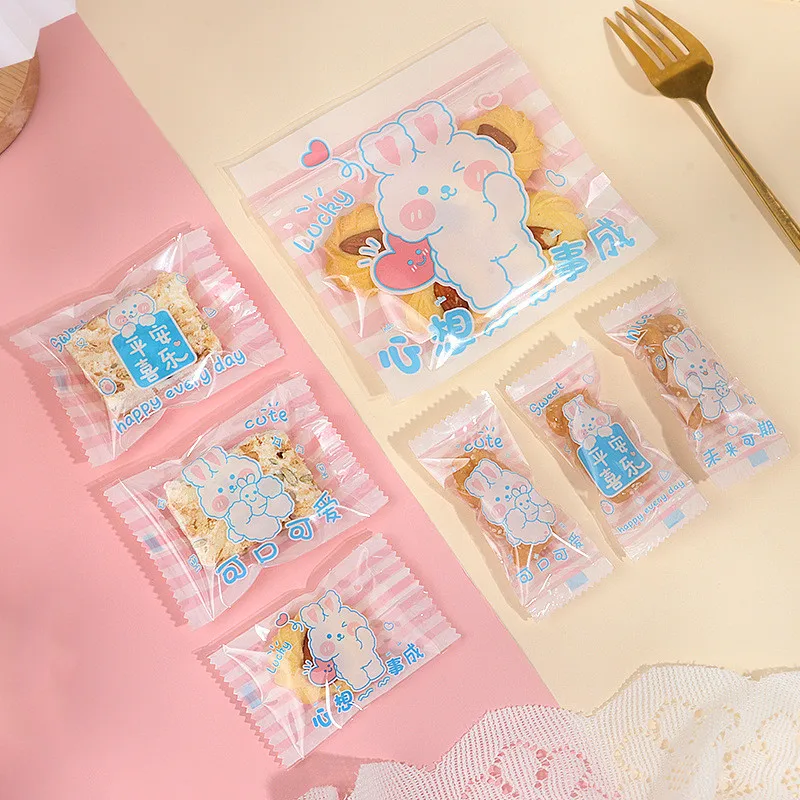 

Cartoon Rabbit Candy Nougat Baking Cookies Biscuit Machine Sealed Snack Packaging Chinese New Year Gift Bags
