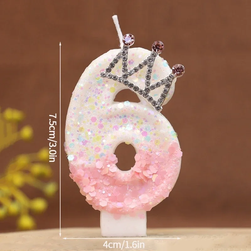 Pink Crown Birthday Candle - Adorable Number Candle for Cake Topper Celebrations