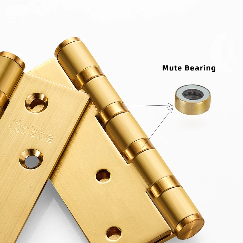 Stainless Steel Door Mute Hinge Wooden Door Hinge Solid Hinges Doors Hardware Brush Steel Gold Green Bronze Ivory White Option