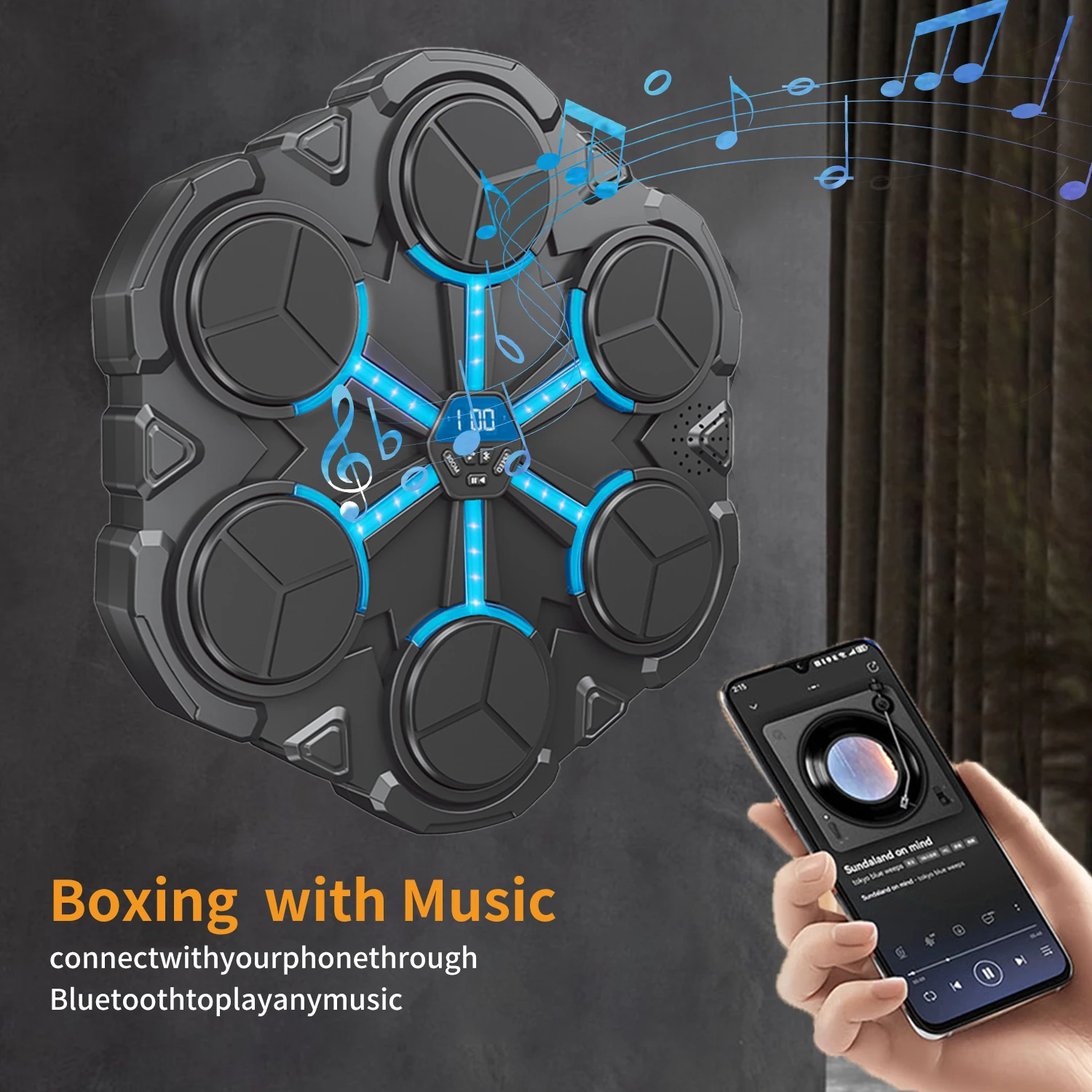 4/6 Targets Intelligent Music Scoring Boxing Machine with Adjustable Speed and Lighting for Children's Home Strength Training Music Boxing Toys