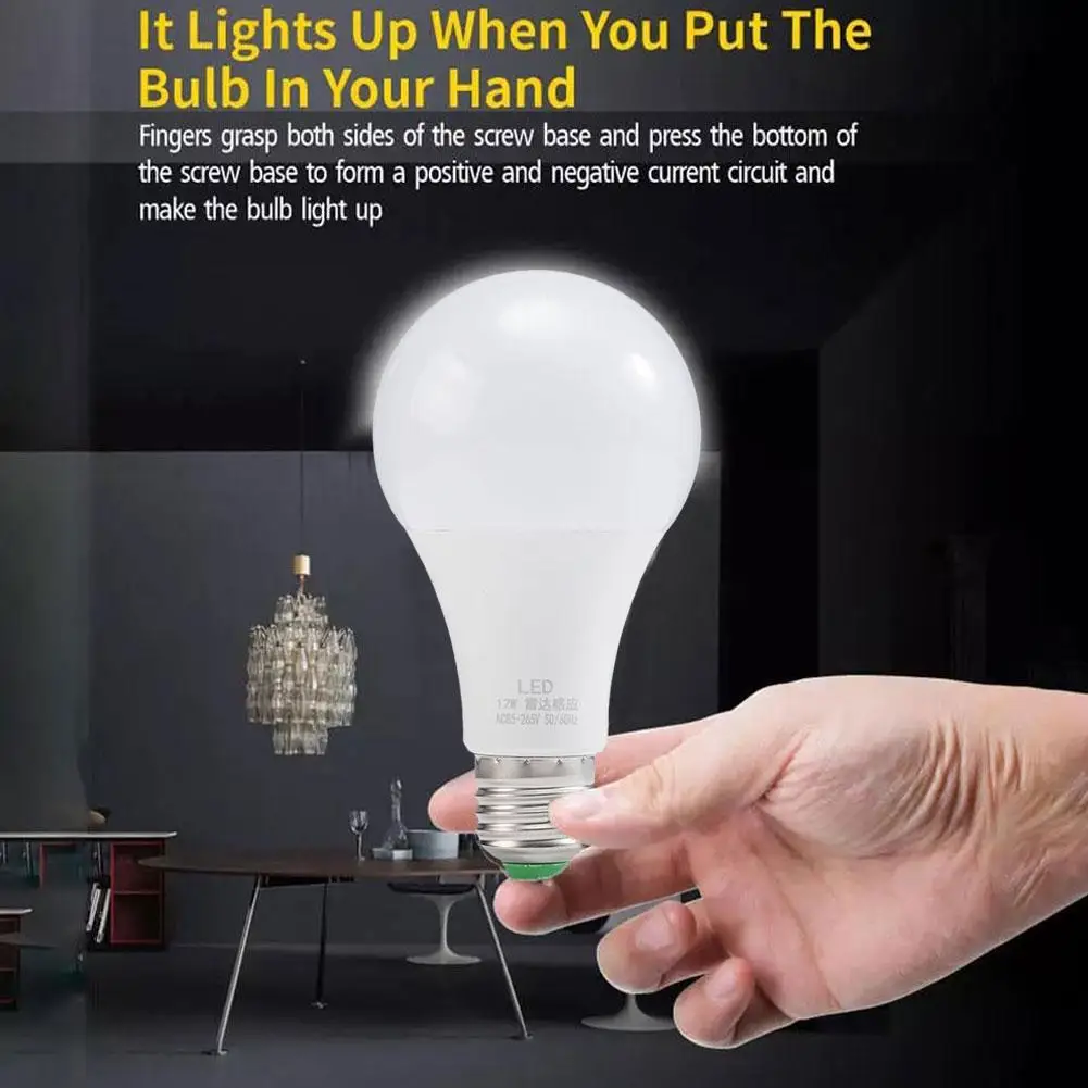 

Pear Lamp With Motion Energy Saving Smart E27 LED Lamp Working Darknese E27 7W/12W Radar Night Bulb In Light E5E3