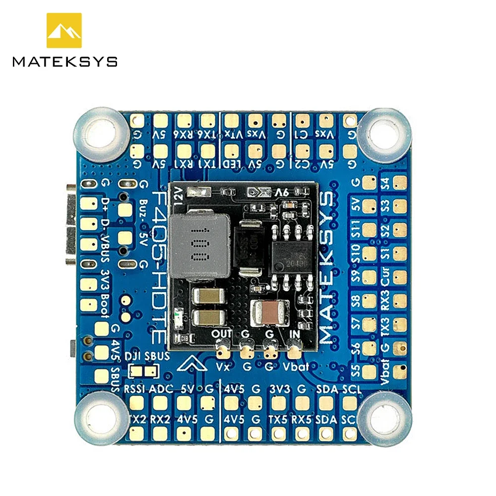 Mateksys F405-Hdte Dual Bec Baro Osd Blackbox 3-12S Lipo F4 Flight Controller 30 X30Mm Per Rc Airplane Fpv Freestyle Drone