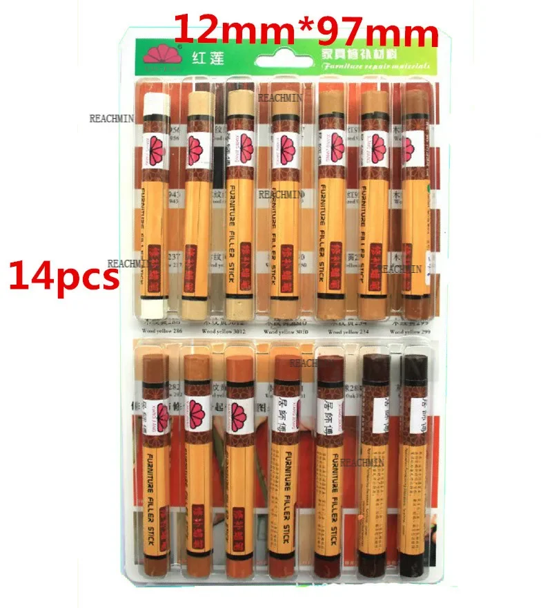 14pcs/set furniture paint floor repair wax crayon scratch patch pen wood composite materials