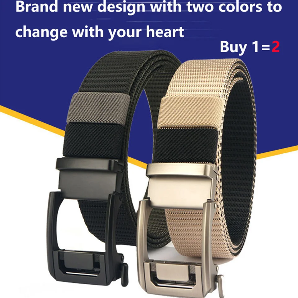 New Double Sided Dual Purpose Nylon Belt With Men'S Toothless Alloy Automatic Buckle Waist Seal Youth Leisure Travel Belt A3514 2024 new toothless automatic buckle belt 3 5cm wide high quality korean edition men s and women s travel office 1200d nylon belt