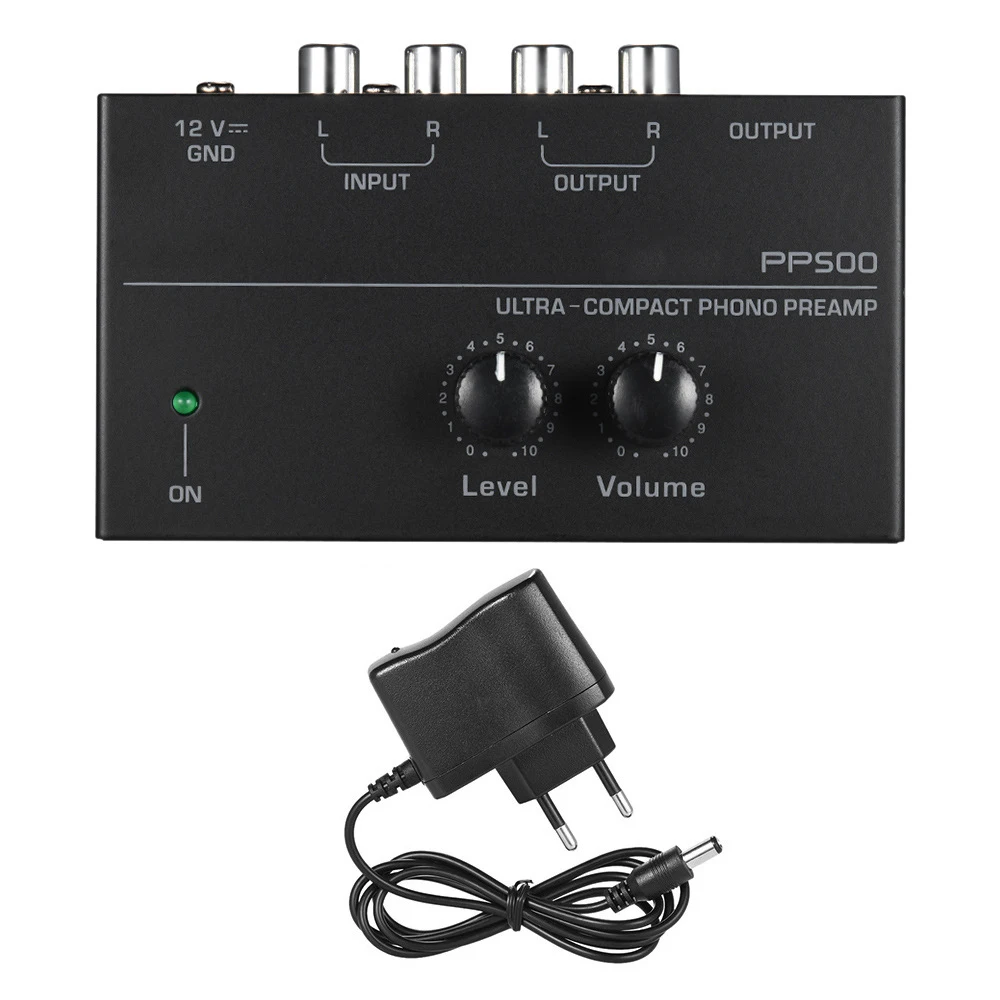 PP500 Turntable Interface Portable Metal With Level Ultra Compact Phono Preamp Audio Stereo Phonograph Electronic Preamplifier