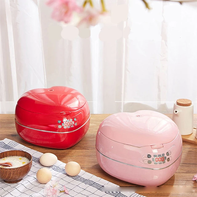 1.8L Heart-Shaped Home Rice Cooker with Functions of Cooking Rice,  Porridge, Soup and Cakes,Pink