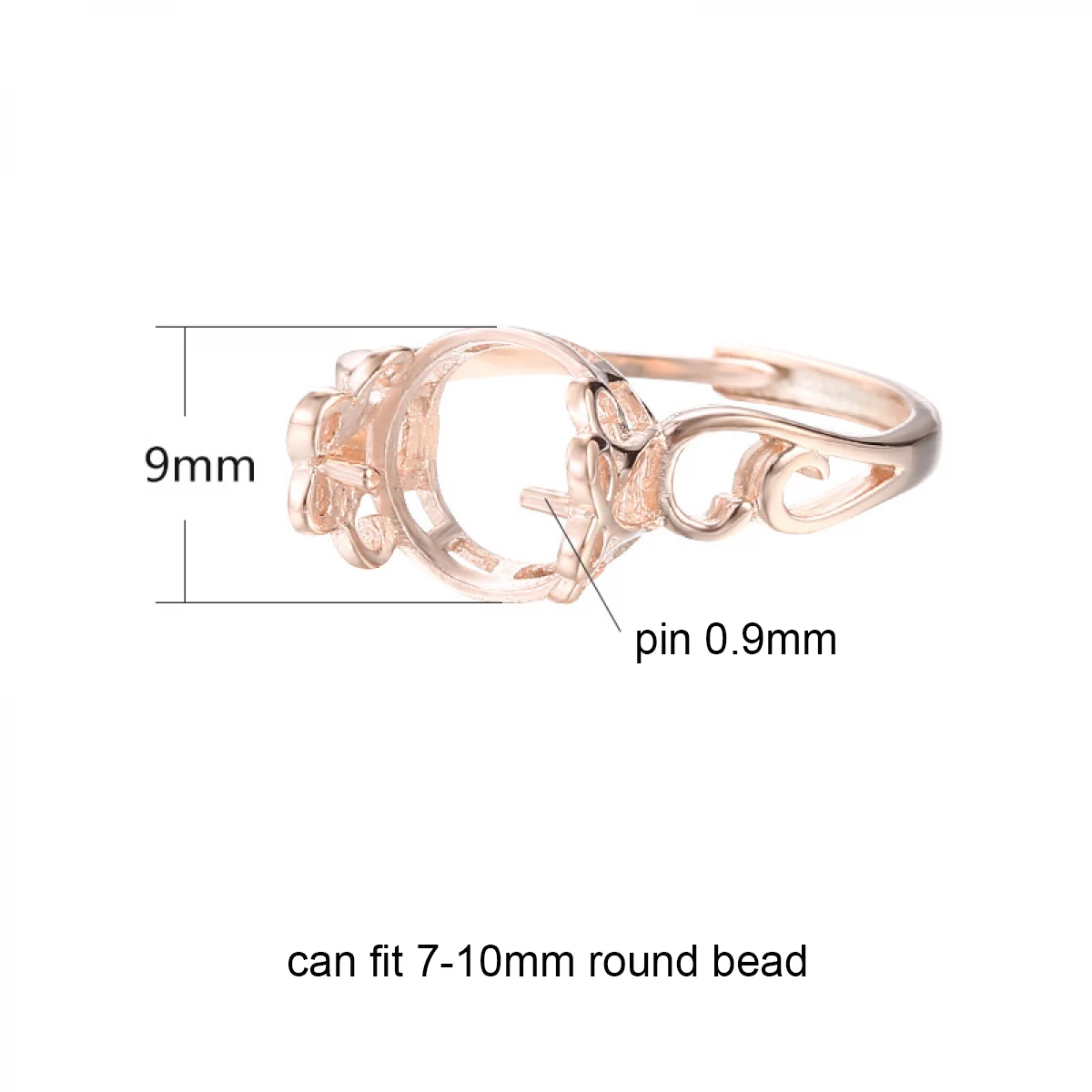 925 Sterling Silver Women Ring Blank Base Tray fit 7-10mm Round Amber Opal Agate Turquoise DIY Jewelry Making Accessories