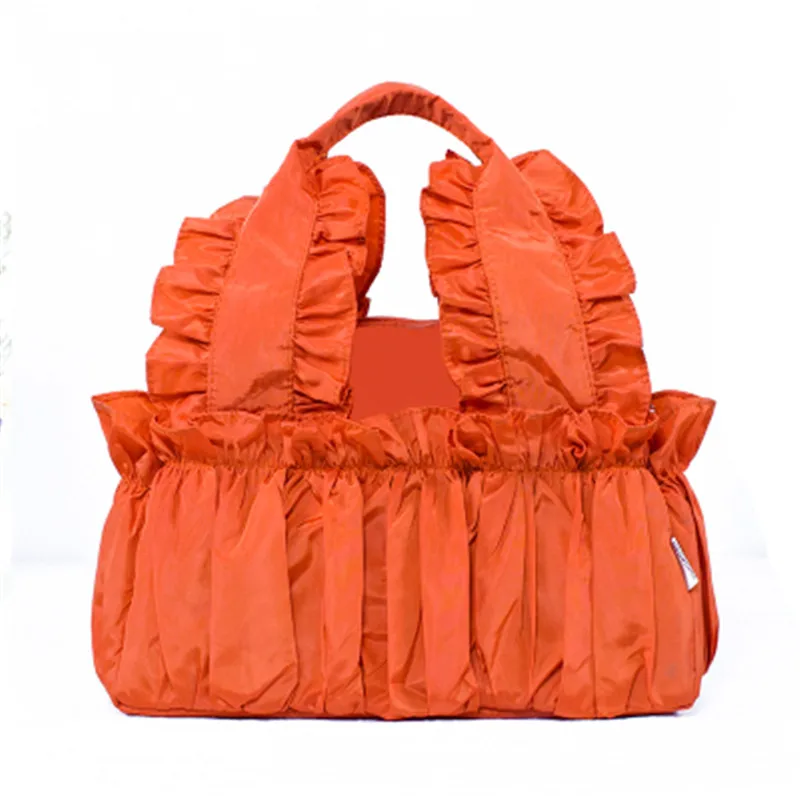 

Women Bag Casual Pleated Ruffles Vintage Handbag