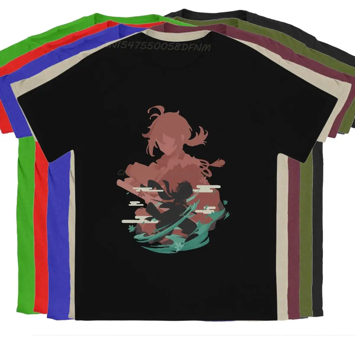 

Men's T-Shirt Kazuha Vintage Pure Cotton Tee Shirt Men T Shirts Genshin Impact Anime T-shirts Male Camisas Men Clothing Smooth
