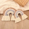 Nordic Room Decoration Handmade Woven Cotton Rope Rainbow Hanging Decoration Wall Hanging Decor Photo Props 2