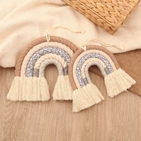 Nordic Room Decoration Handmade Woven Cotton Rope Rainbow Hanging Decoration Wall Hanging Decor Photo Props 2