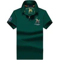 Polo d'été hommes coton décontracté broderie Polo t-shirt solide à manches courtes revers bouton chemise affaires créateur de mode mâle 5
