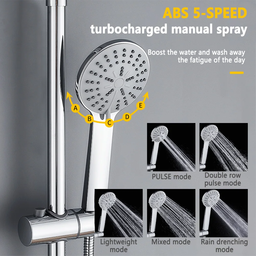 

Handhold Shower System Set 360° Rotatble Overhead Rainfall Shower For Hotel