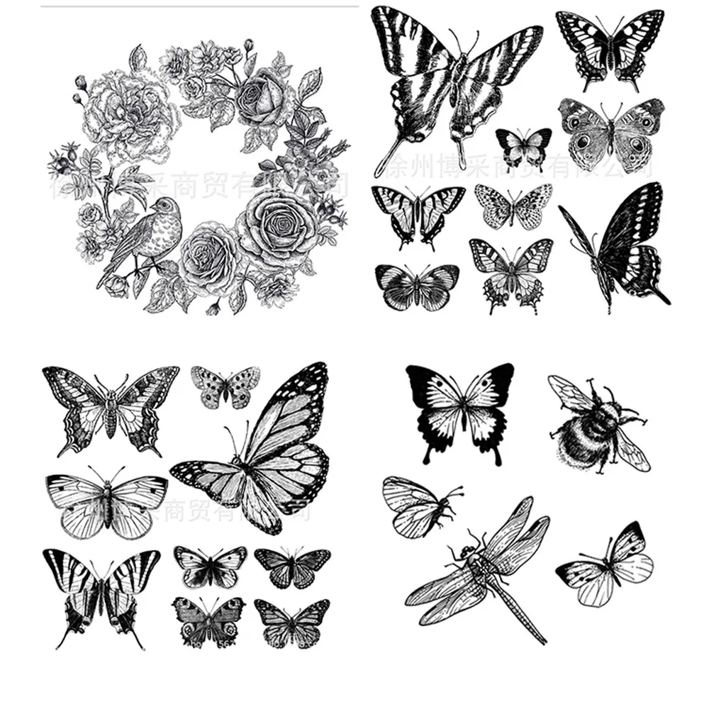 

New Butterfly Bird and Plant Series Rubber Stamp Clear Stamps Seal for DIY Scrapbooking Card Making Photo Album Handemade Crafts