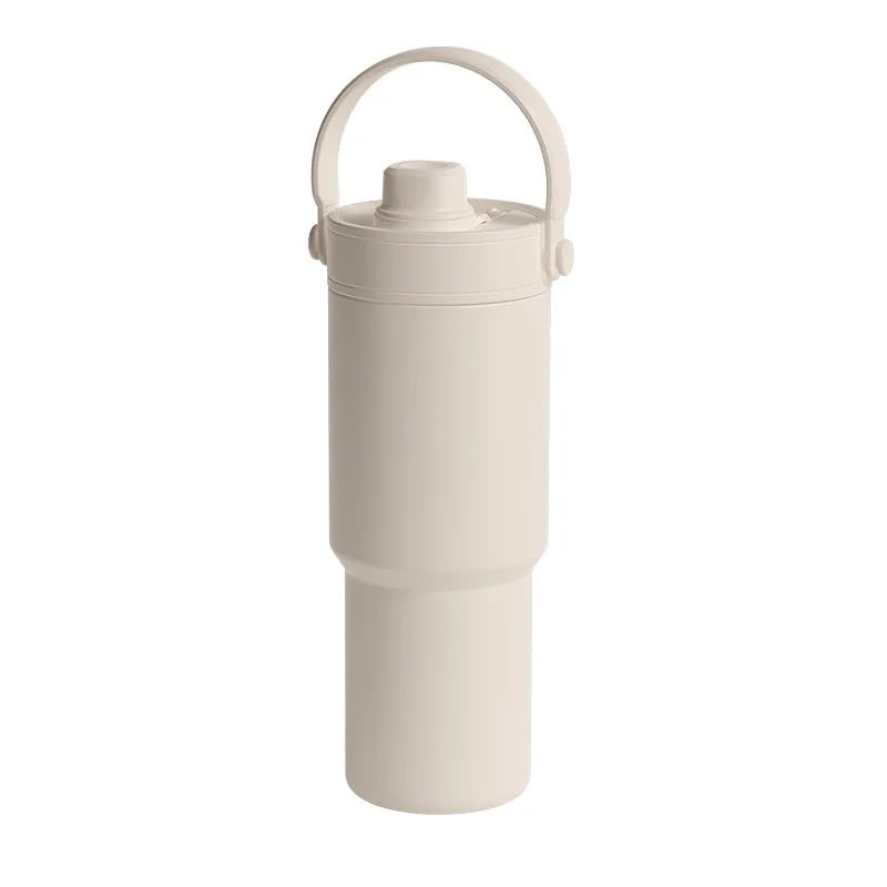 Stainless Steel Insulated Tumbler with Straw and Portable Handle - 24oz
