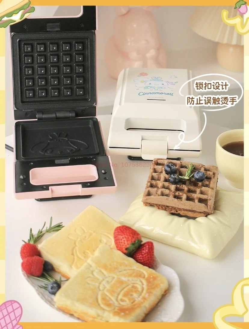 Anime Sanrio Melody Cinnamoroll Mini Electric Waffle Maker Portable  Sandwich Breakfast Maker Multifunctional Baking Cake Maker