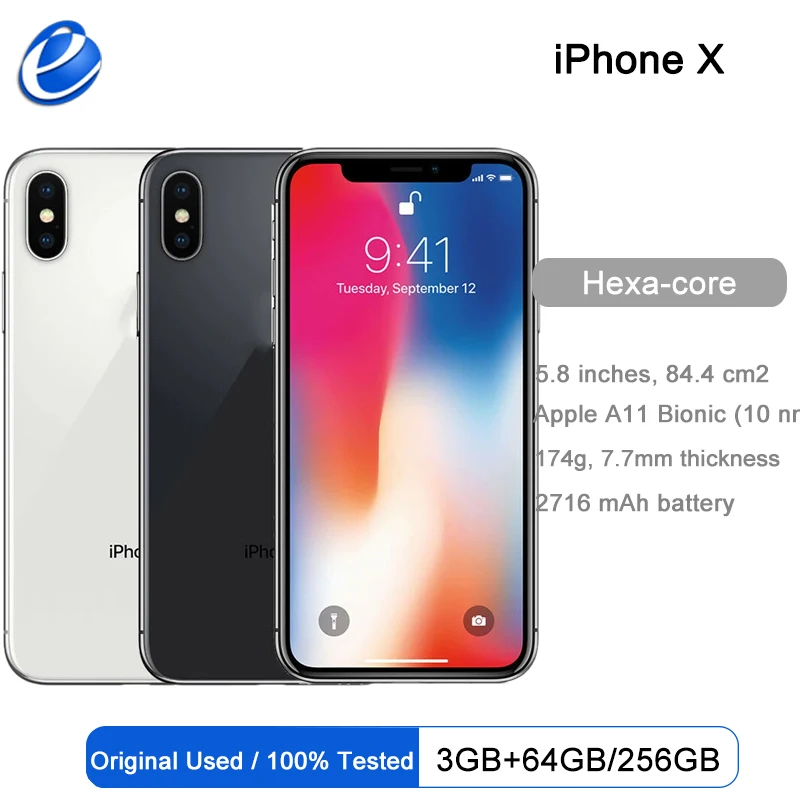 Original Unlocked Apple Iphone X 256gb 64gb 5.8 Inch Hexa Core Ios A11 3gb Ram 12mp Dual Back Camera 4g Lte Cellphone Mobile - Mobile Phones - AliExpress