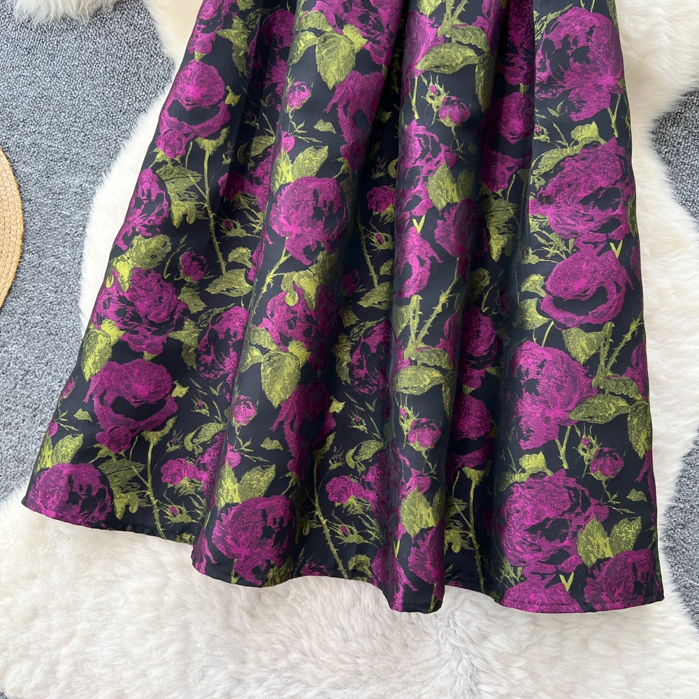 Chic Vintage Elegant jacquard slim High Waist Straight Skirt Korean Streetwear Autumn women clothing
