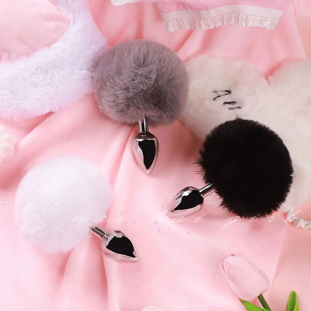 Plush Rabbit Tail Anal Plug Prostate Massager Butt Plug Rabbit BDSM Cosplay Erotic Sex Toys for Women Adults Sex Game