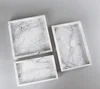 Hotel Model Room Bathroom Tray Cake Tray Home Cosmetics Cloud White Splicing Natural Marble Stone Square Tray 4