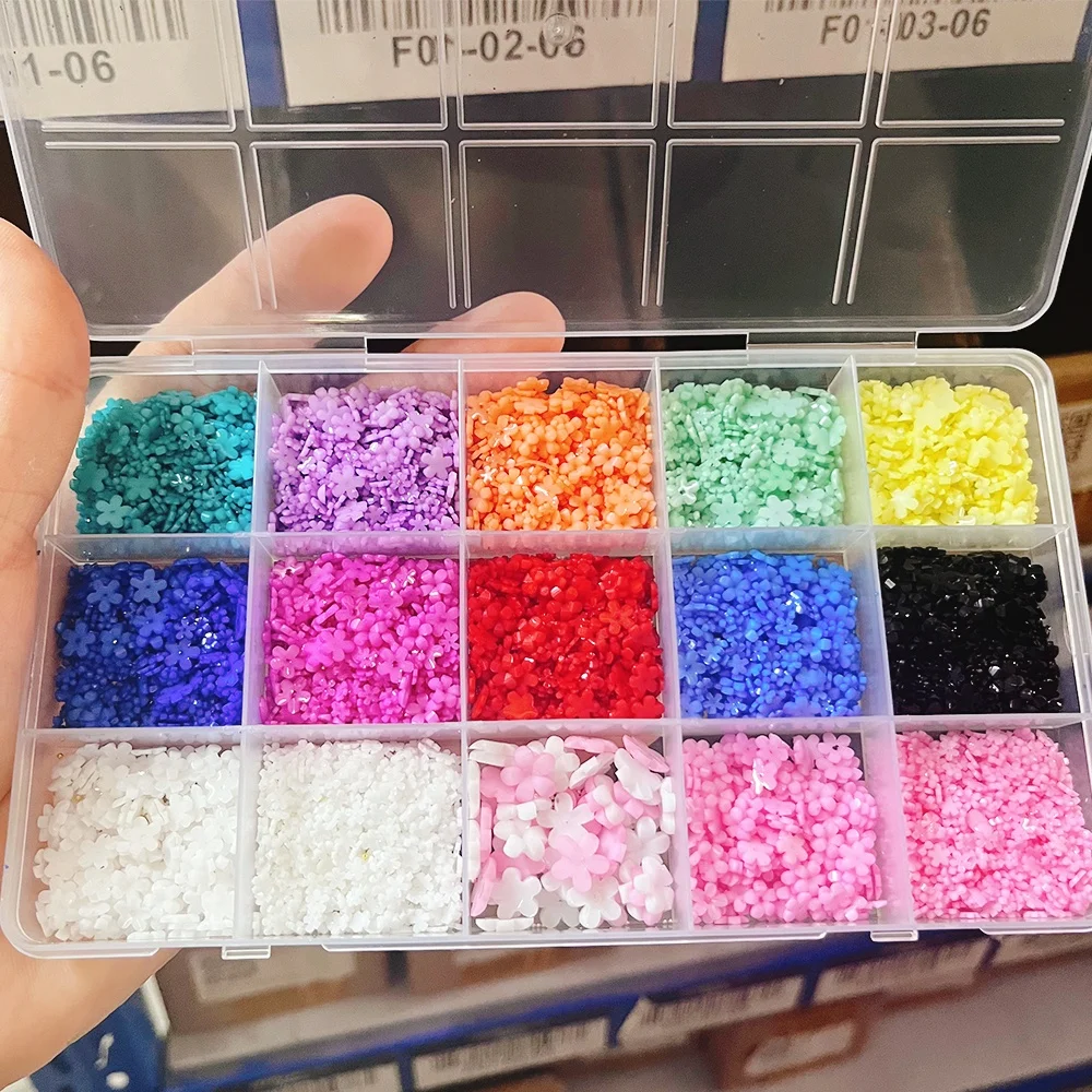 Mixed 3D Acrylic Flower Nail Art Charms