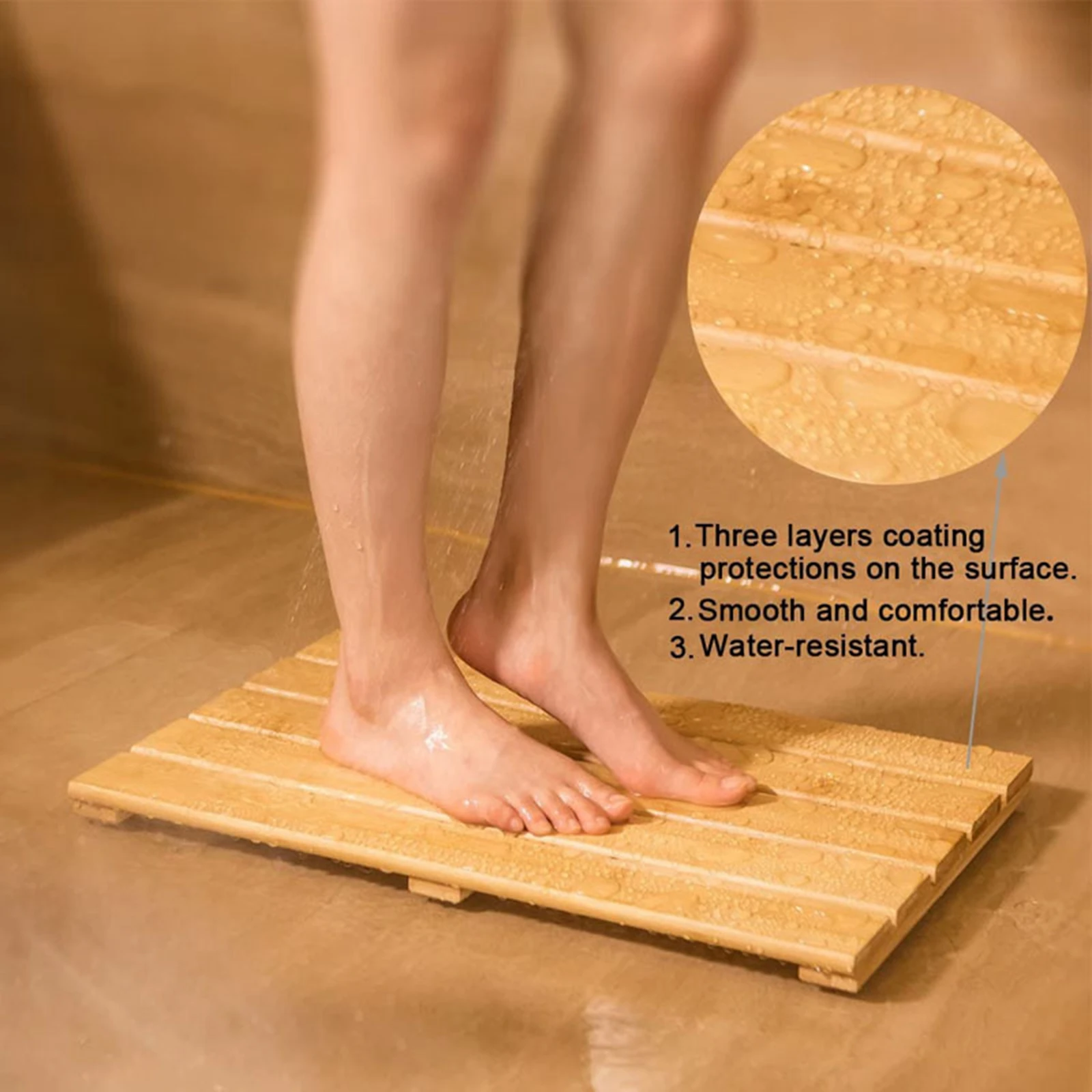 Heighten Bath Floor Mat Wood Quick Drying Waterproof Absorbent Natural Hotel Beach Waterproof Mats For Pet Hotel Mat