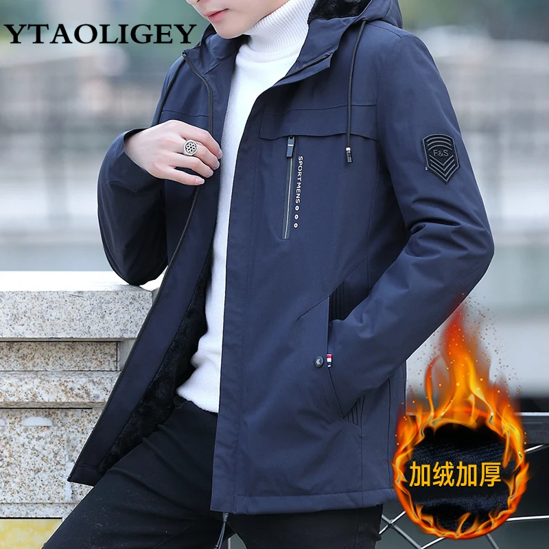 

Men Autumn Winter Fleece Jackets Casual Zipper Coat Jackets Mens Solid Color Windbreaker Outerwear Hiking Travel Male Coats