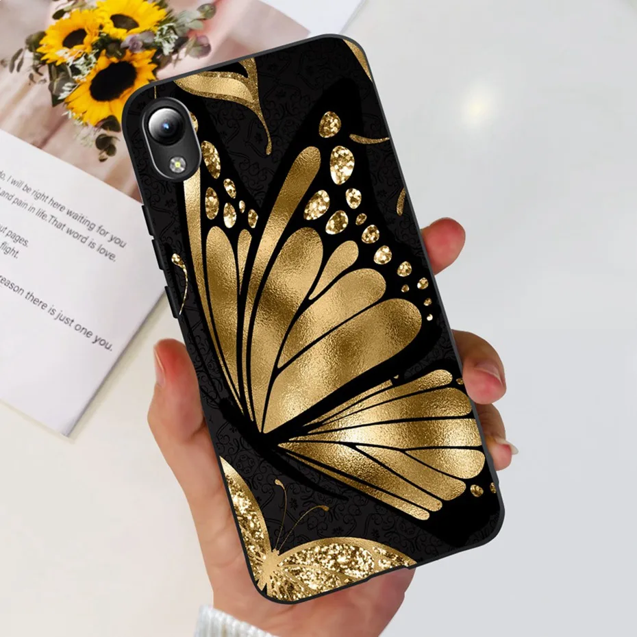 Lovely Printing Black Silicon Soft Back Cover Phone Case