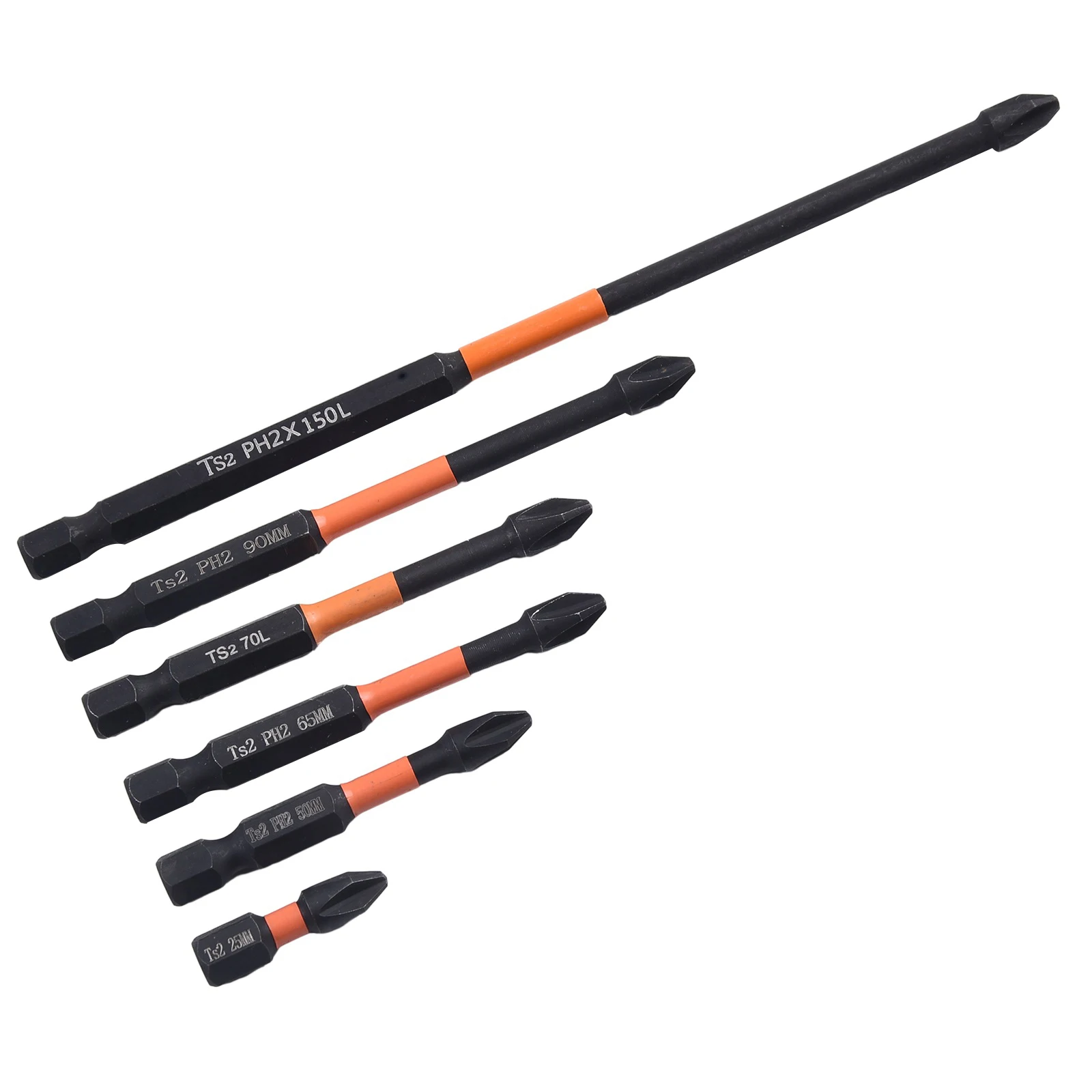 

Reliable Impact Screwdrivers Bit Set 12pcs PH2 Bits with Increased Length for Reduced Damage During High Strength Operations