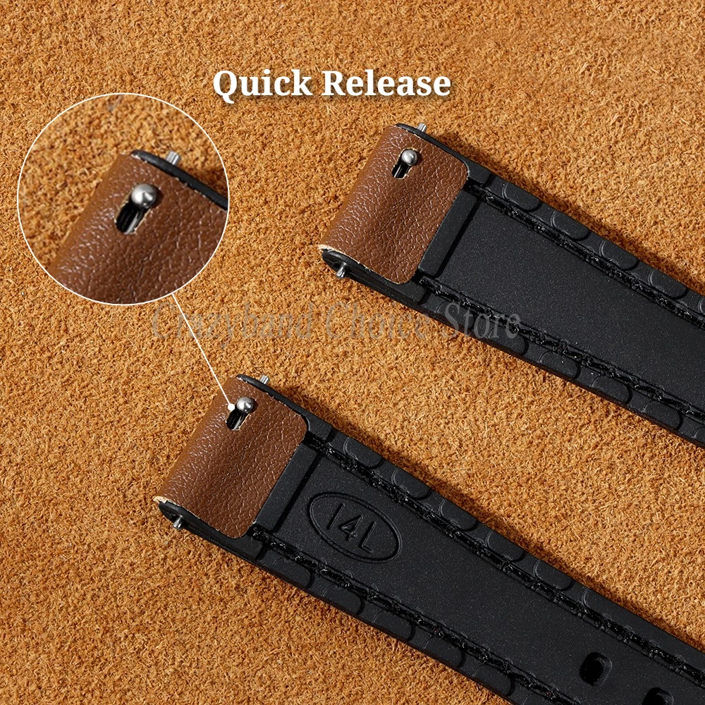 Elegant Thin Cowhide Leather and Silicone Watch Strap - Slim Women's Bracelet