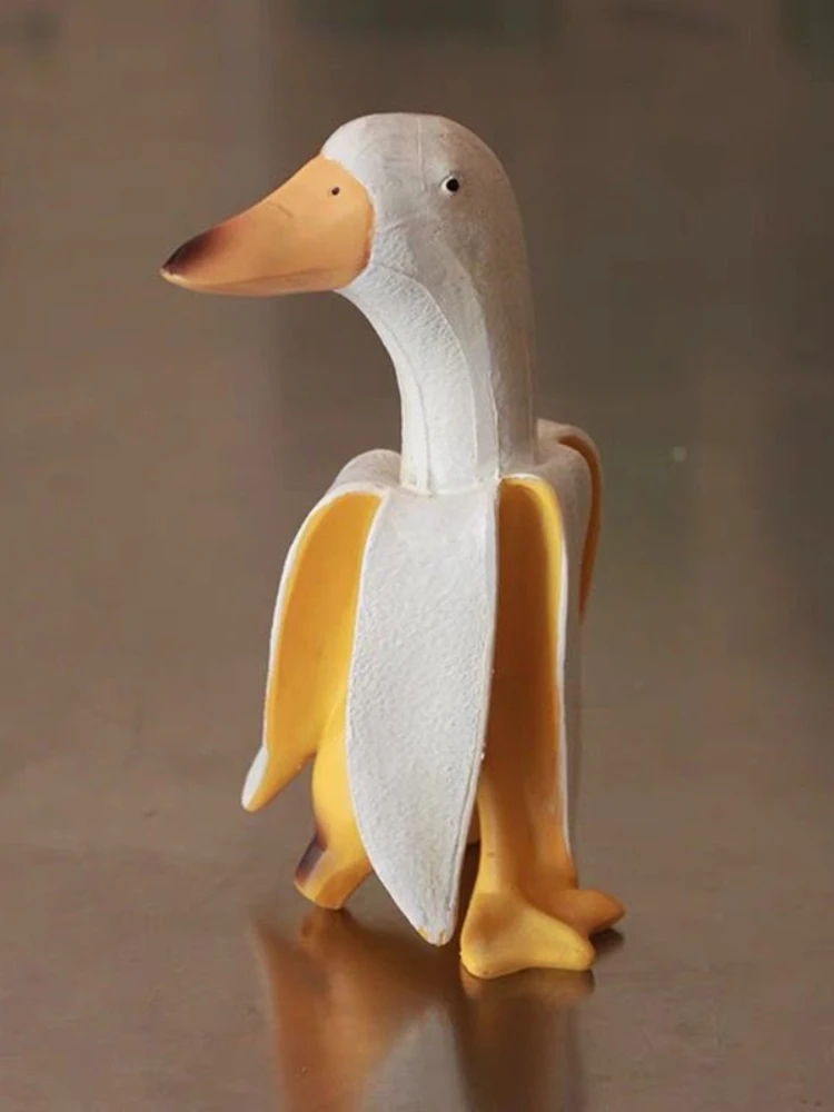 

Banana Duck Kawaii Room Decoration Home Office Desk Accessories Miniature Statue Modern Home Creative Craft Object Funny Gift