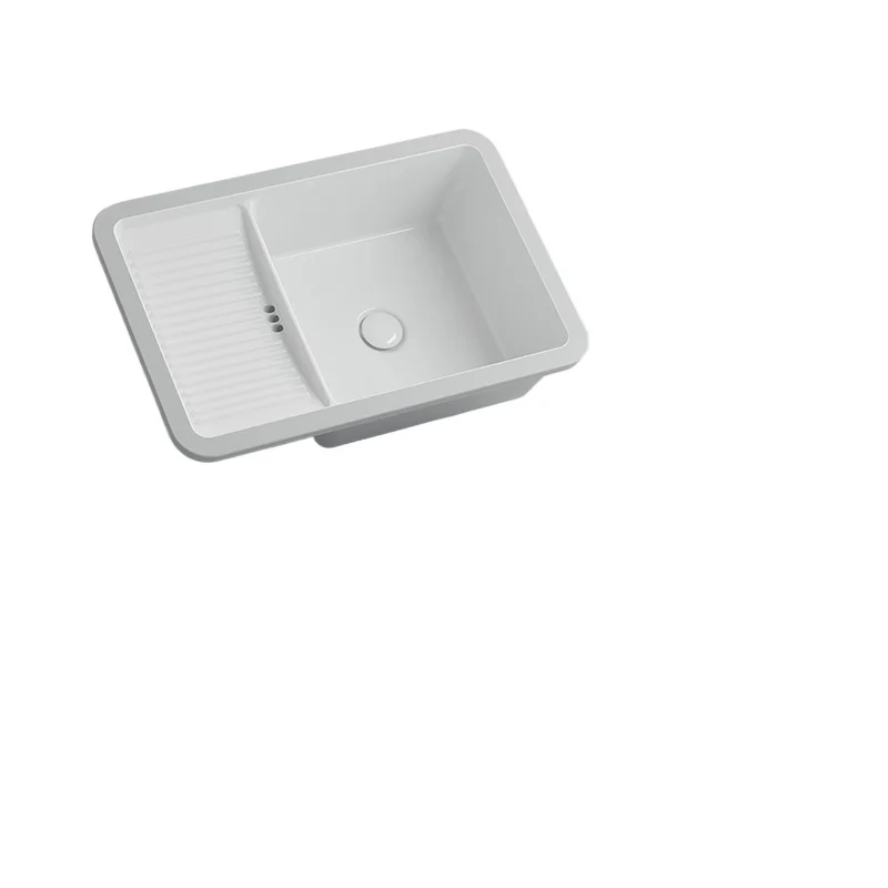 ระเบียงอ่างล้างหน้าซ้ายและขวาอ่างล้างหน้าในครัวเรือนอ่างล้างหน้าเซรามิคฝังอ่างล้างจาน 1