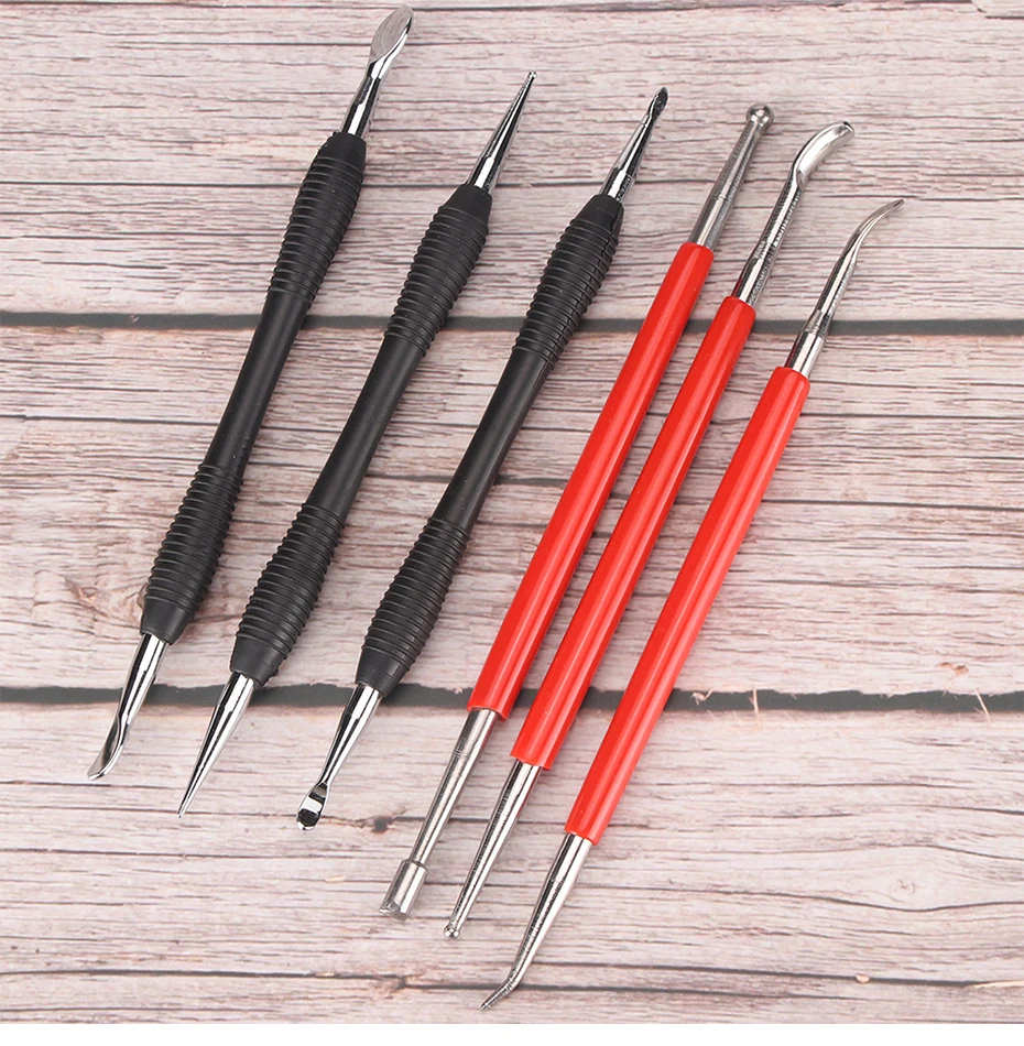 Description Picture 2 of itemLeather Modeling Carving Tools Set Modeling Point Stylus Spoon Leather Embossing Tool Kit Stainless Steel Carving Tool Three
