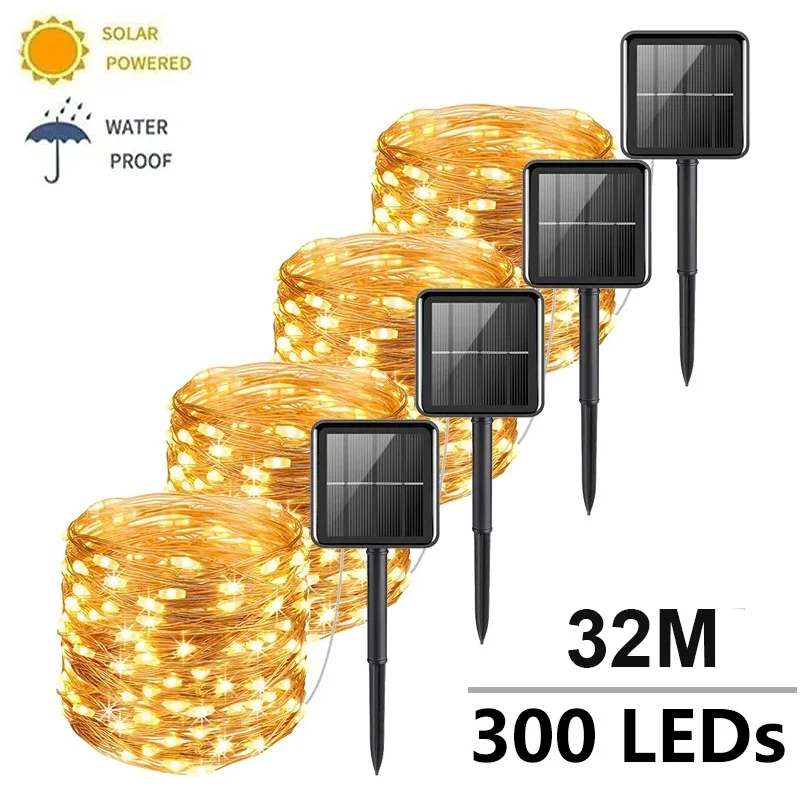 

7M/12M/22/32M Solar Led Fairy Light Outdoor Festoon Led Waterproof Garland String Lights Christmas Party Garden Solar Lamp Decor