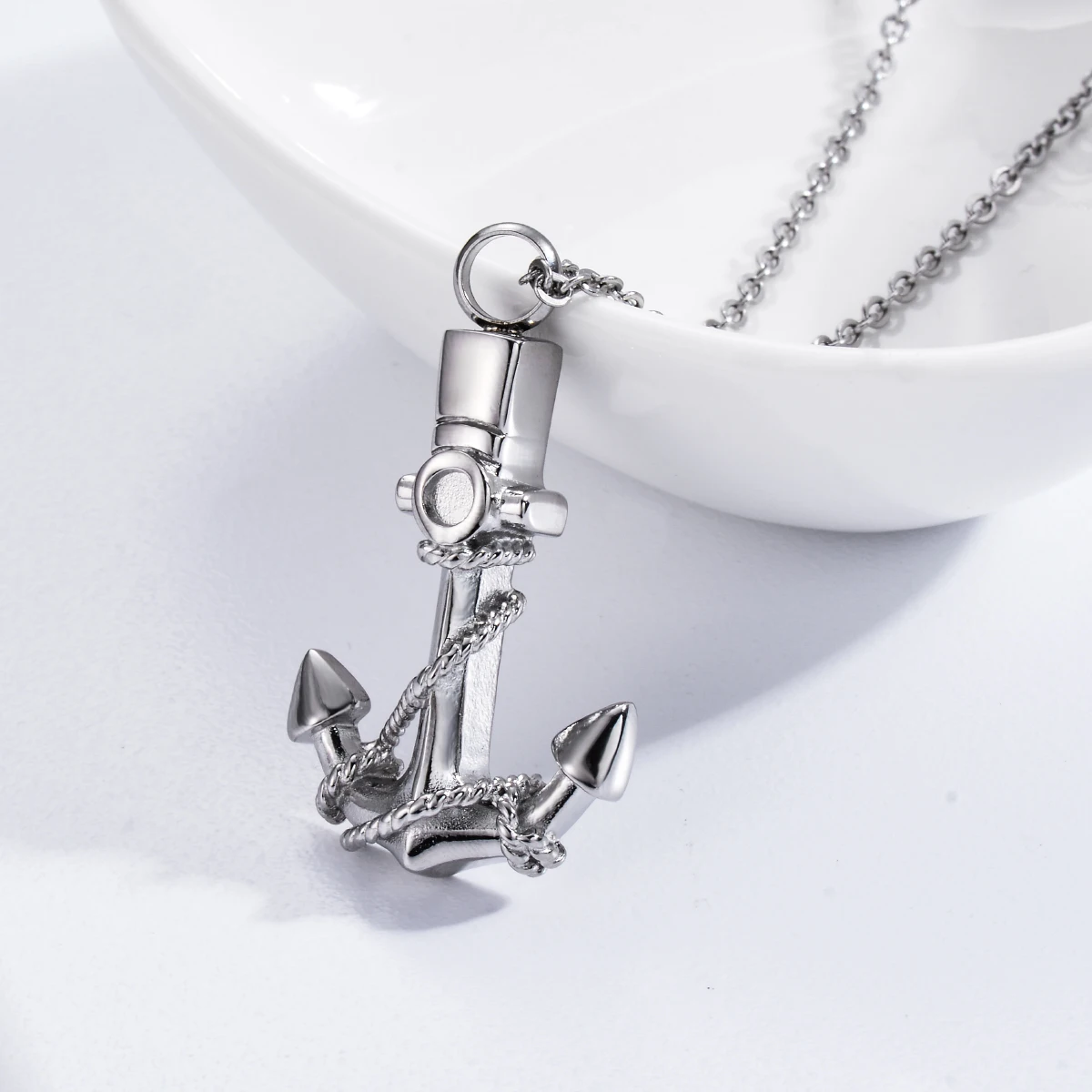 Cremation Jewelry for Ashes Anchor Urn Necklace Men Women