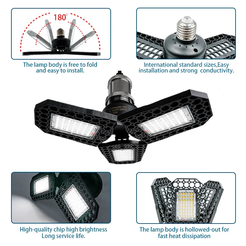 1/2pcs LED Deformable Bulb E27 Led Lamp Super Bright 40W 60W 80W