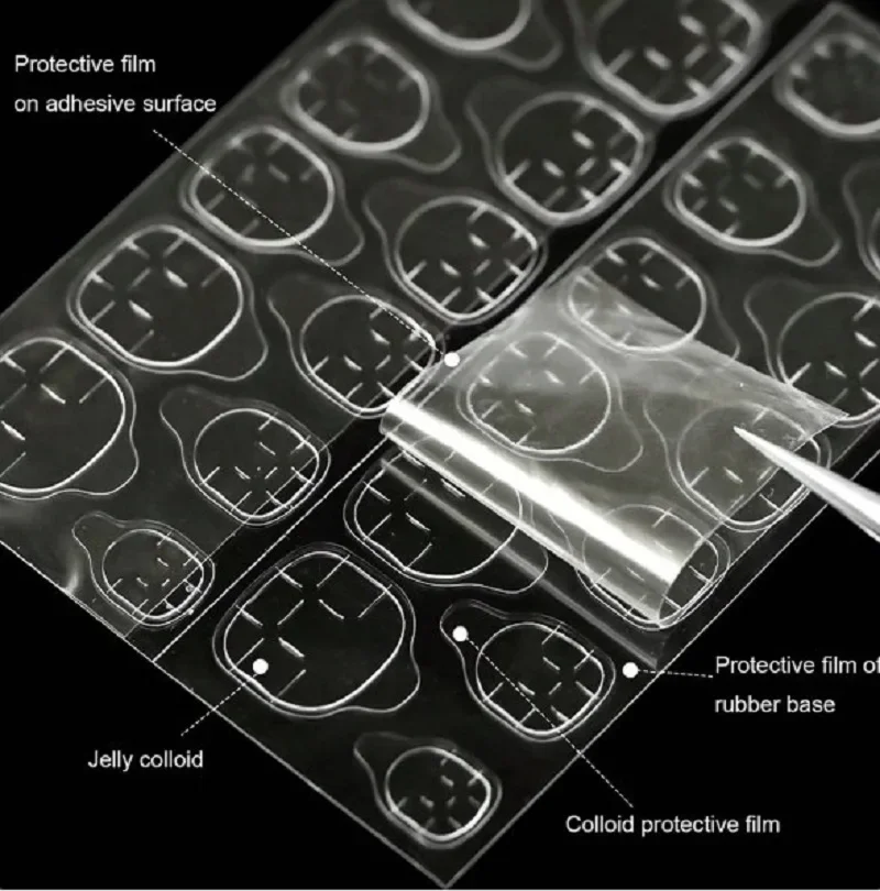 Nail Stickers Nail Art Tools 10/50/100 Sheets/30Pcs Transparent Double-Sided Nail Adhesive Stickers Waterproof False Nail Glue Sticker Jelly Tips Tools