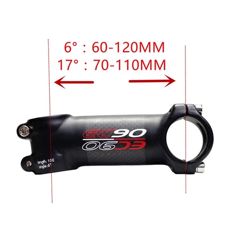 EC90 Cycling Stem Road Bike 31.8/28.6mm MTB Bicycle Handlebar Stems 6° 60-110mm 