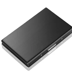 Sleek Aluminum RFID - Blocking Credit Card Holder - Large Capacity Slim Wallet Case with Enhanced Card Protection (Black)