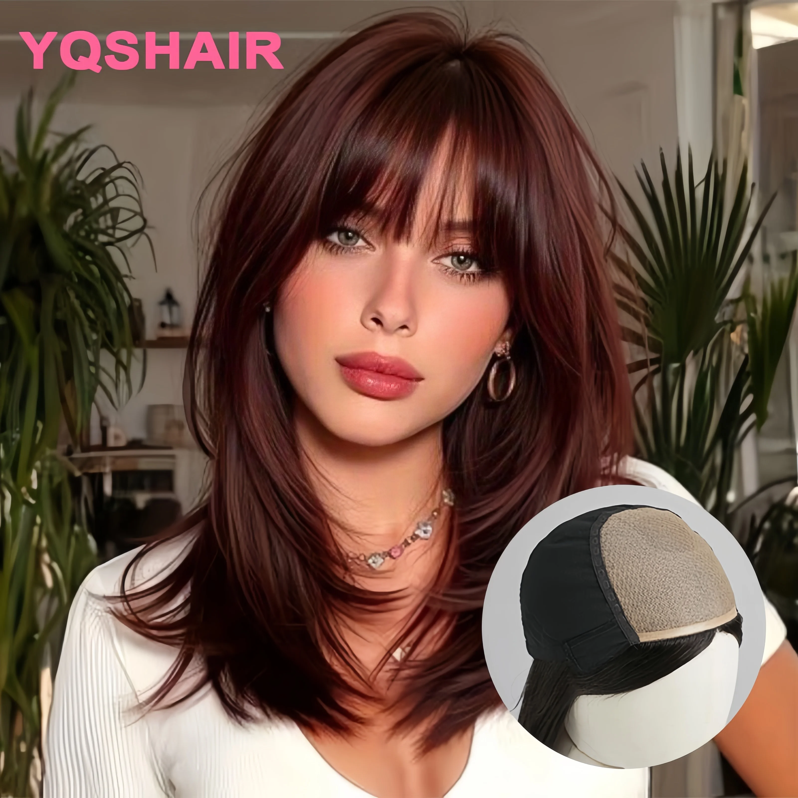 풀 핸드타이드 가발 (PU 프론트, 18인치, 유럽산 천연 버진 헤어, 탄성 메쉬 실크 베이스, 여성용)