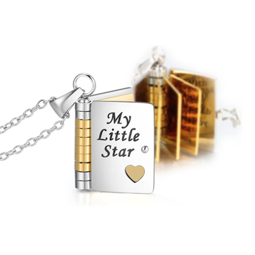 My Little Star Book Necklace For Daughter - Openable 6-Page