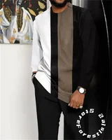Ensemble de Vêtements Africains pour Homme, Streetwear Décontracté à Manches sulf, Tenue de Marche, 2 Pièces 3