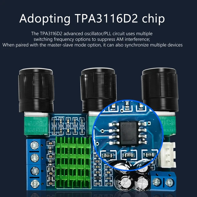 Scheda Amplificatore Audio Digitale TPA3116D2 Da 80W X 2 - DC 12-24V Per DIY Hi-Fi - Foto 10