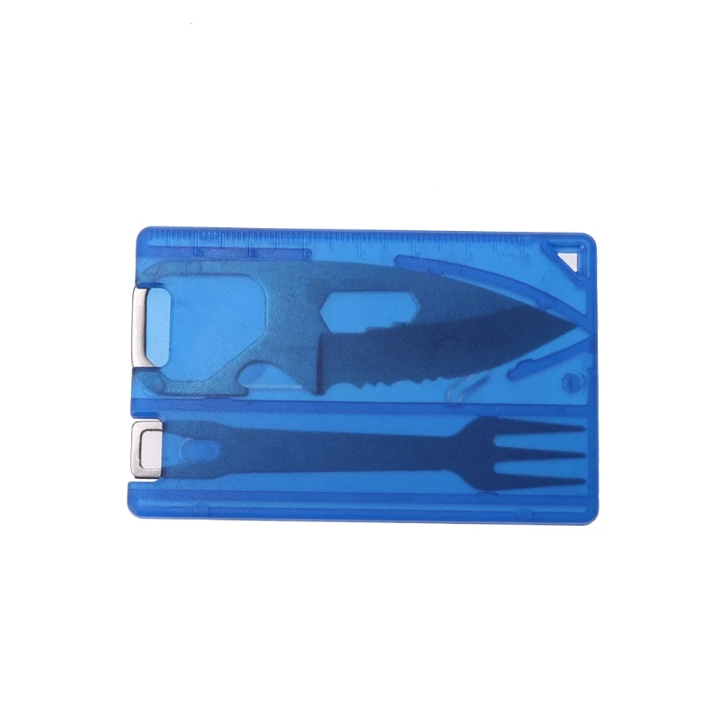 Portable Barbecue Knife Fork Card Kits Safety First Aids Outdoor Multifunctional Tool Set Camping Survival Equipment
